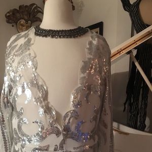 Silver snow mini dress